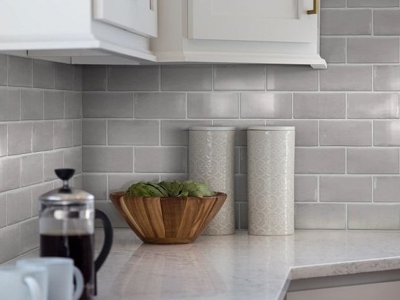 white kitchen counter with tile from Family Floors Furniture in Brandon